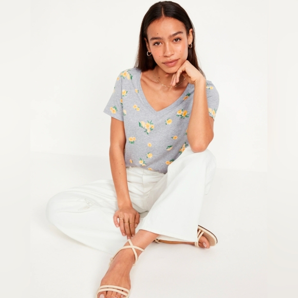 New Ladies Cotton V-Neck Daisy XS - Picture 3 of 8